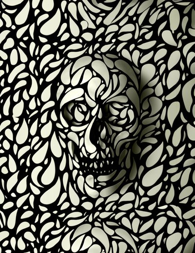 Intricate Skull Illusion by Ali Gulec
