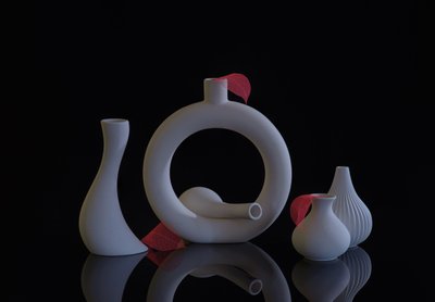 Sculptural White Vases by Alice Sheng