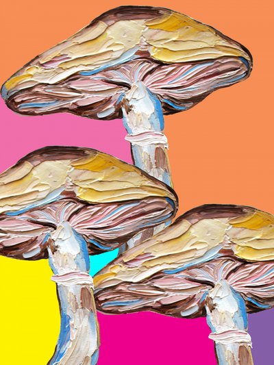 Psychedelic Fungi Pop Art by Alice Straker
