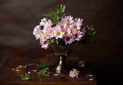 Pink Flowers Still Life by Alina Lankina