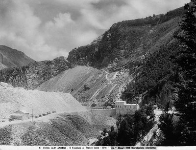 Monte Freddone on the Iacco stretch in the Apuane Alps in Arni (LU) with the marble quarries by Fratelli Alinari