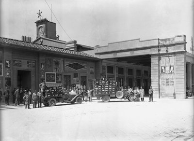 Porters in Front of the Station, Designed by Enrico Maria Antonia Present (on the Site Where the New Railway Station of Santa Maria Novella), Florence by Fratelli Alinari