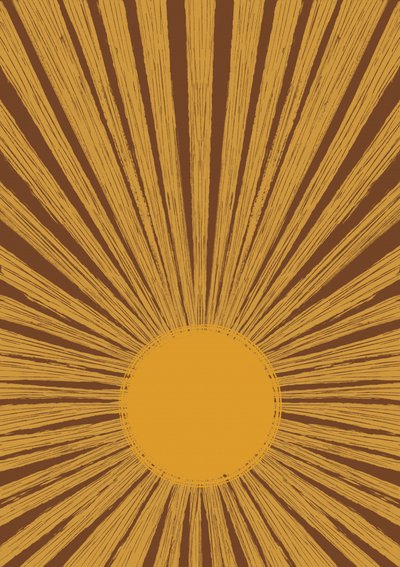 Warm Retro Sunburst by Aliya Putrus