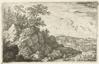 Mountain Landscape with Man and Dog by Allaert van Everdingen
