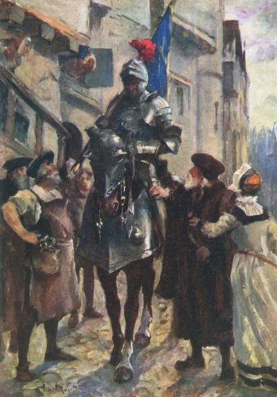 A Messenger from Flodden bringing the Bad News to Edinburgh by Allan (after) Stewart