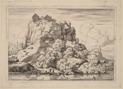 River at the Foot of a High Rock by Allart van Everdingen