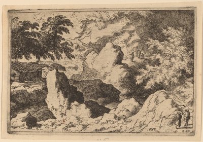 Three Men on a Rock by Allart van Everdingen