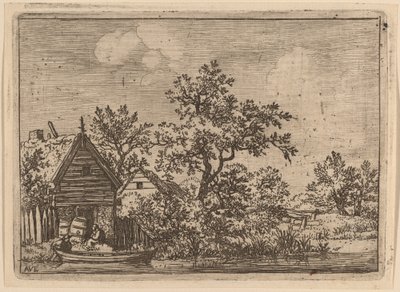 Two Casks in Front of a Cottage by Allart van Everdingen
