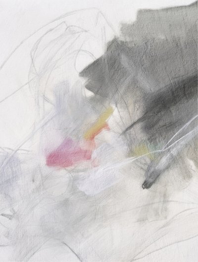 Expressive Grey Pink Abstract by Alma