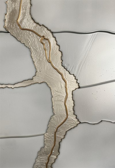 Gilded Fissure Abstract by Alma
