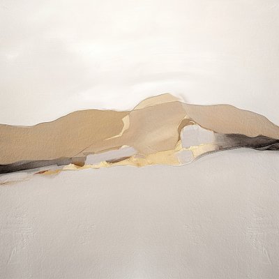 Golden Abstract Landscape by Alma