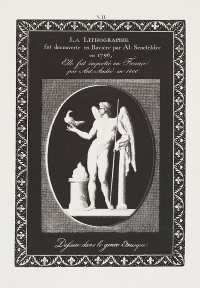 Art of the Lithograph: Dedication Sheet, Plate VII by Alois Senefelder