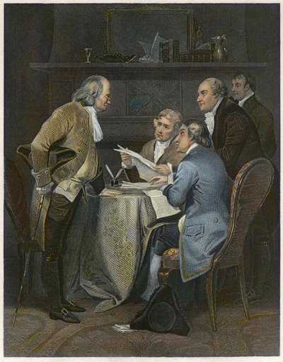 Drafting the Declaration of Independence in 1776 by Alonzo Chappel