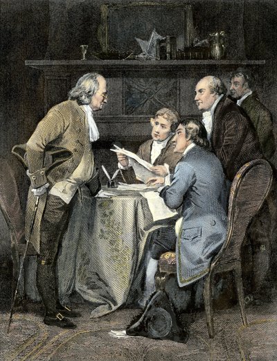 Drafting the Declaration of Independence in 1776 by Alonzo Chappel