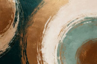 Abstract Teal Gold Swirls by Alpenglow Workshop