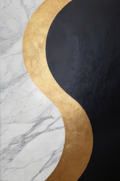 Black Gold Marble Curve by Alpenglow Workshop
