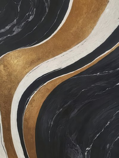 Black Gold Marble Swirls by Alpenglow Workshop