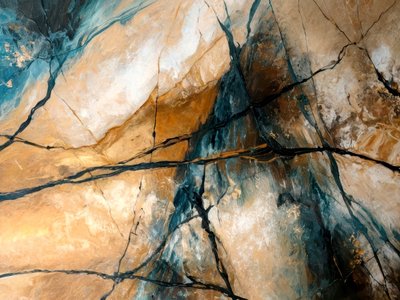 Earthy Blue Stone Abstract by Alpenglow Workshop