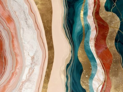 Elegant Golden Fluid Waves by Alpenglow Workshop