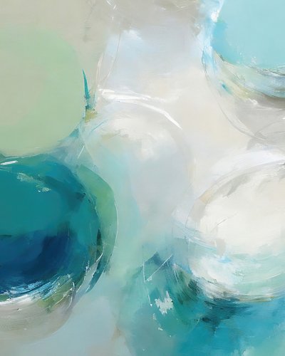 Fluid Teal Circles by Alpenglow Workshop