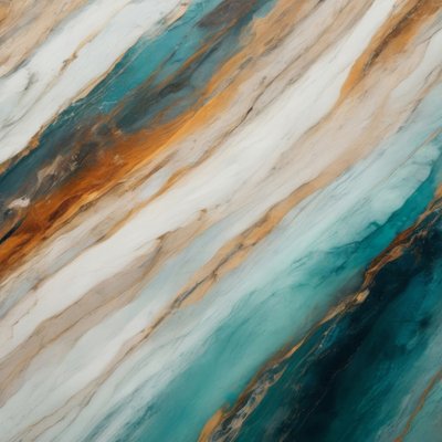 Fluid Teal Gold Marble by Alpenglow Workshop