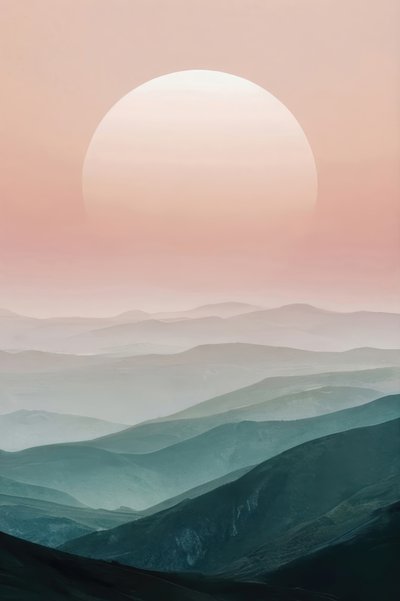 Pastel Mountain Horizon by Alpenglow Workshop
