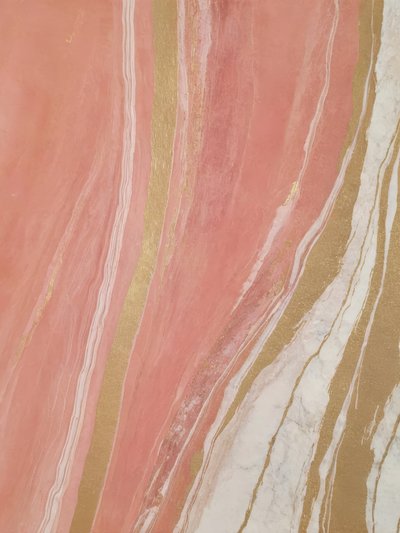Pink Gold Marble Flow by Alpenglow Workshop