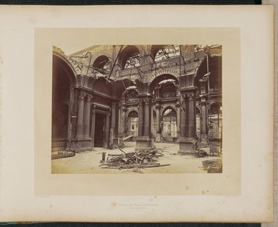 Burned Hôtel de Ville. Entrance to the Salons. by Alphonse J. Liébert