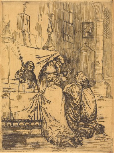 Communion in the Church of Saint-Médard by Alphonse Legros