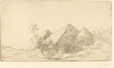 Cottage with a Cart by Alphonse Legros