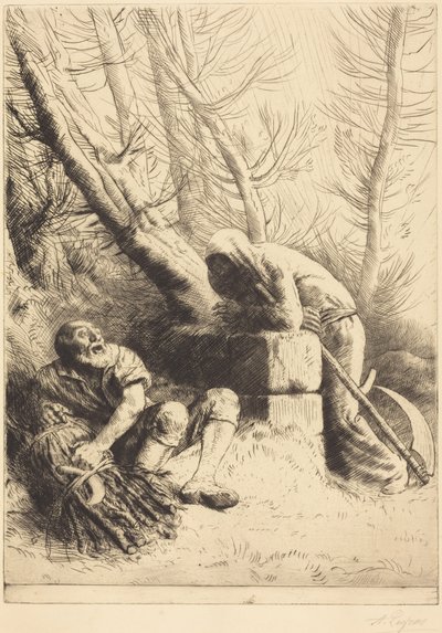 Death and the Woodcutter, 4th plate by Alphonse Legros