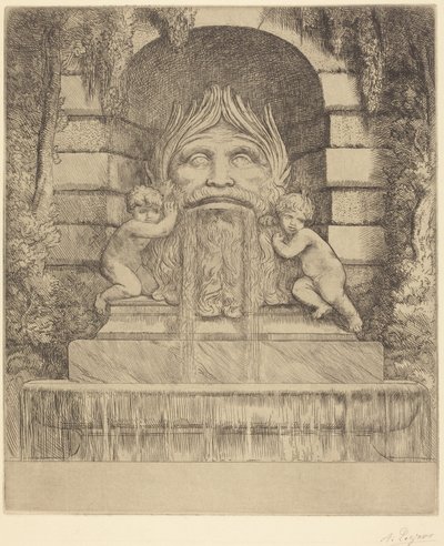Fountain: Grotesque, Children and Basin by Alphonse Legros