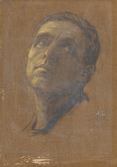 Head of a Man with Upturned Eyes, late 19th-early 20th century by Alphonse Legros