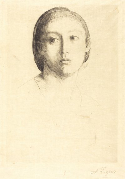 Head of a Young Girl by Alphonse Legros