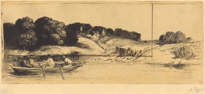 Landscape with Boat, 1st plate by Alphonse Legros