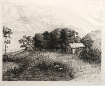 Landscape with a Pond by Alphonse Legros