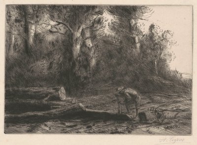 Man Squaring Logs by Alphonse Legros