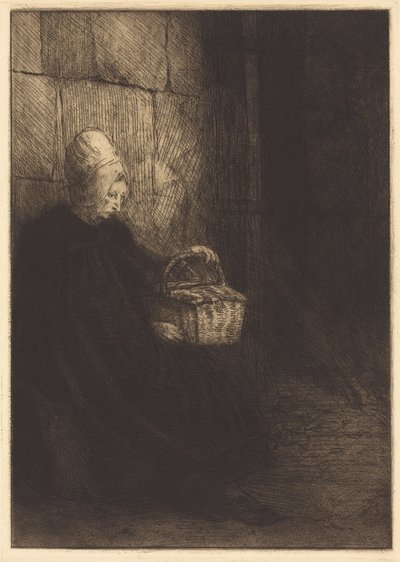 Peasant Woman of Boulogne (The Woman with the Basket) by Alphonse Legros