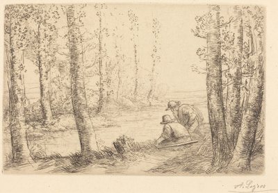 Rest along the Banks of the River by Alphonse Legros