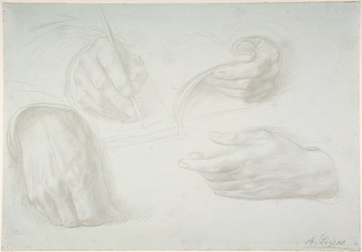 Studies of Hands by Alphonse Legros