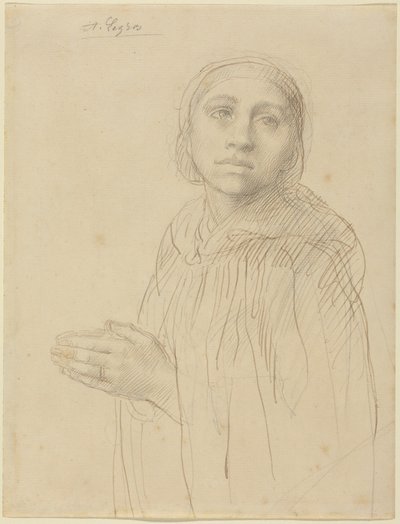 Study of Woman Praying by Alphonse Legros
