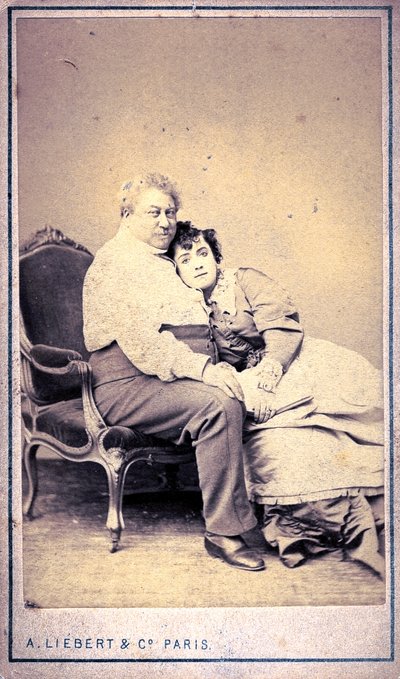 Alexandre Dumas and Miss Menken (photo by Alphonse Liebert & C) by Alphonse Liebert