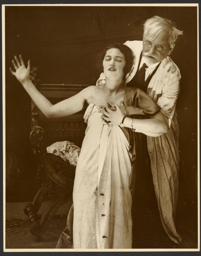 Alphonse Mucha in Costume with Daughter Jaroslava as a Model for the Poster, 