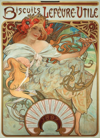 Biscuits Lefèvre-Utile by Alphonse Mucha