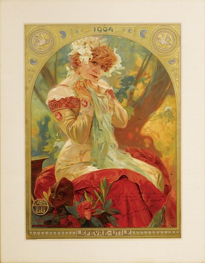 Poster for Lefèvre-Utile. Sarah Bernhardt in the role of Melissinde in La Princesse Lointaine by Alphonse Mucha