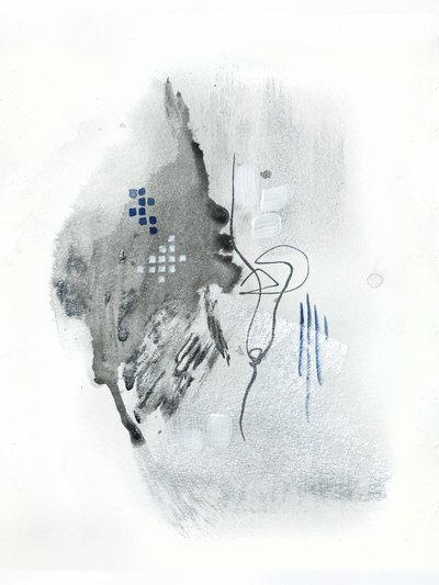 Abstract Fluid Gray Blue by Alyson Storms