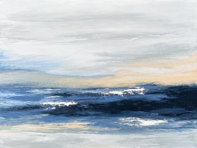 Blue Ocean Horizon Abstract by Alyson Storms