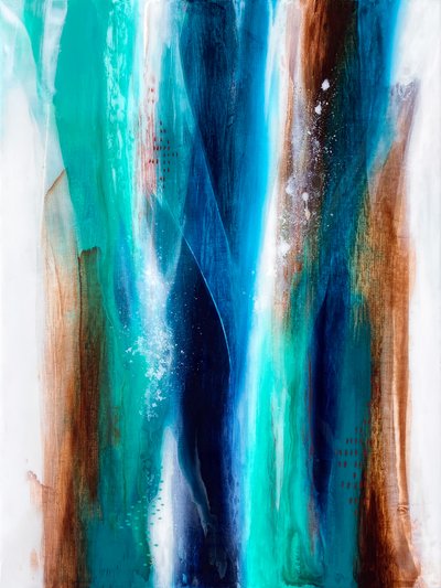 Flowing Blues And Browns by Alyson Storms