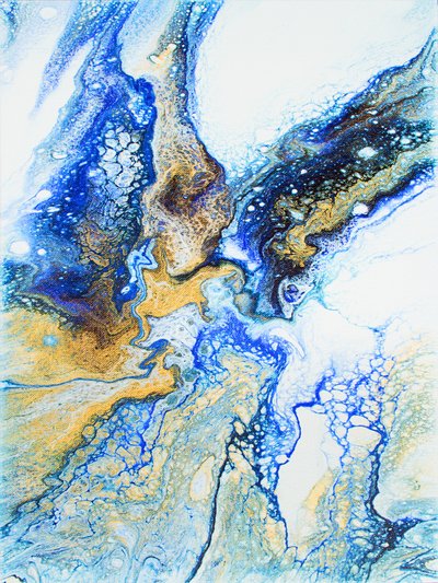 Golden Blue Flow by Alyson Storms