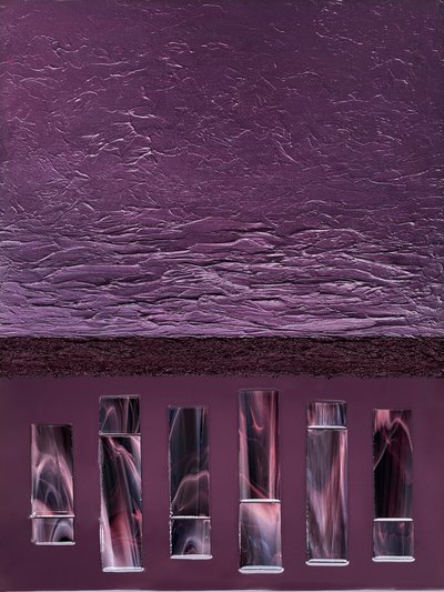 Textured Purple Cylinders by Alyson Storms